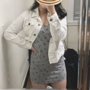 Cherry print teal blue bodycon dress